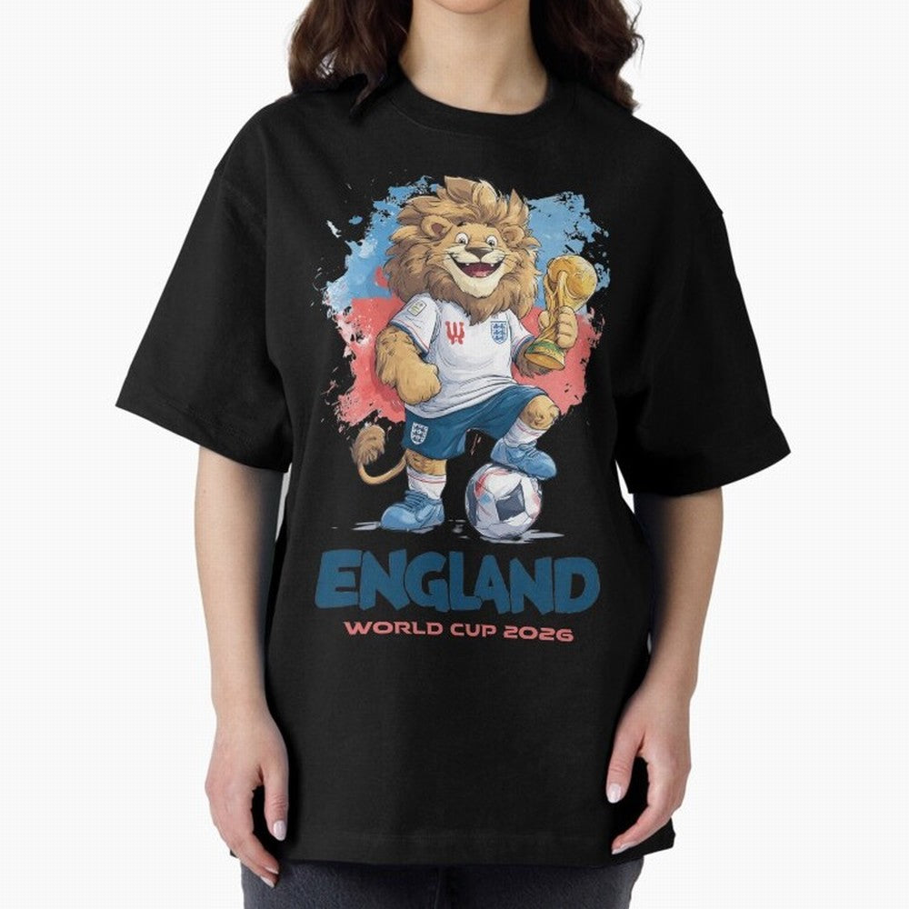 England - World Cup 2026 Oversized T-Shirt Celebrate Unforgettable Nights in FIFA World Cup 2026 for Fans of Neymar and Brazil, Bringing Stadium Chants, National Pride, Trophy Dreams and Unforgettable Football Memories; Great for Watch Parties,