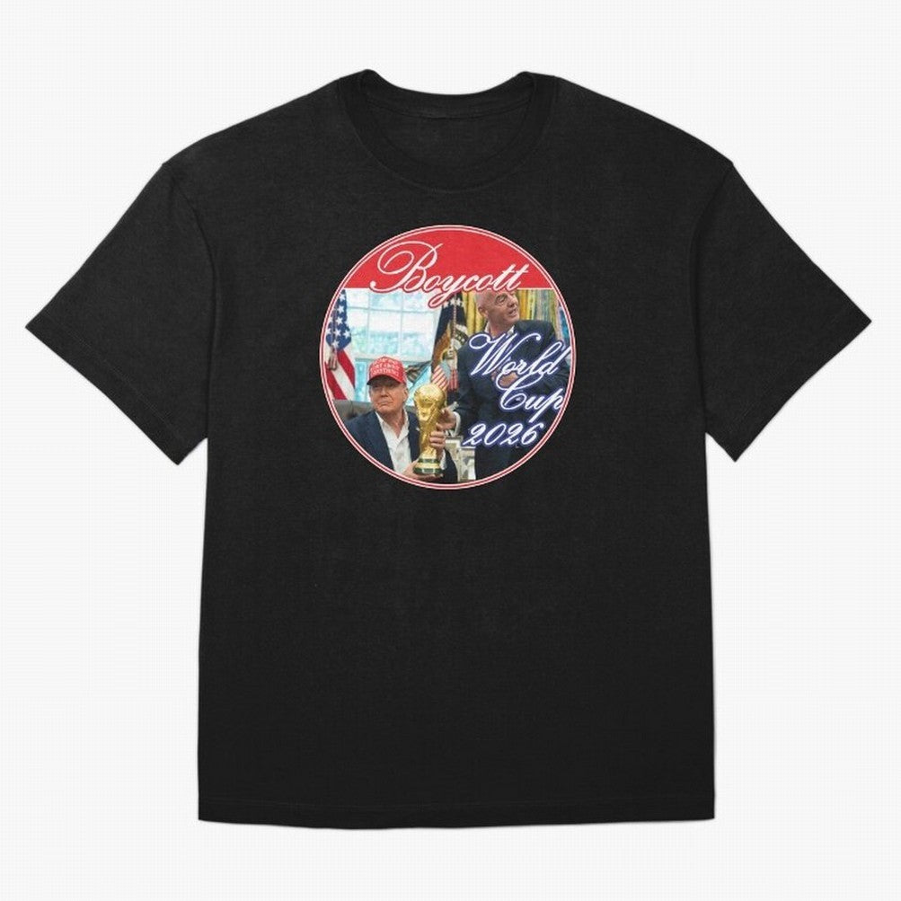 Boycott World Cup 2026 Oversized T-Shirt Get Ready for the FIFA World Cup 2026 USA Canada Mexico Journey through Haaland and Mbappe Highlights, France and Portugal Pride, Classic Soccer Heritage, Championship Pressure, Fan Loyalty and International