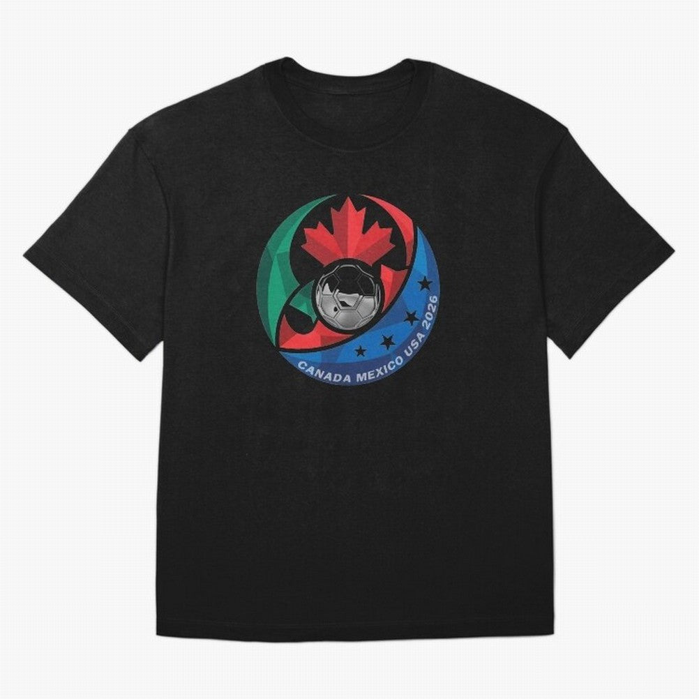 Canada Mexico USA 2026 Round Soccer Emblem Cup T-Shirt_83488590 Oversized T-Shirt Make Every Match About Match Day Hype around FIFA World Cup 2026 USA Canada Mexico, CR7, Argentina, Stadium Memories, Football Loyalty, International Chants and