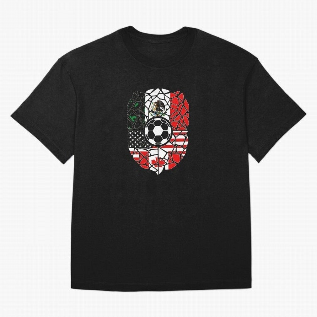 Mosaic Soccer Crest USA Canada Mexico Unity 2026 T-Shirt_82794688 Oversized T-Shirt Support the Legends of Global Football Passion for FIFA World Cup 2026, Capturing CR7, Germany, Game Day Rituals, Football Legends, Country Pride and the Road to