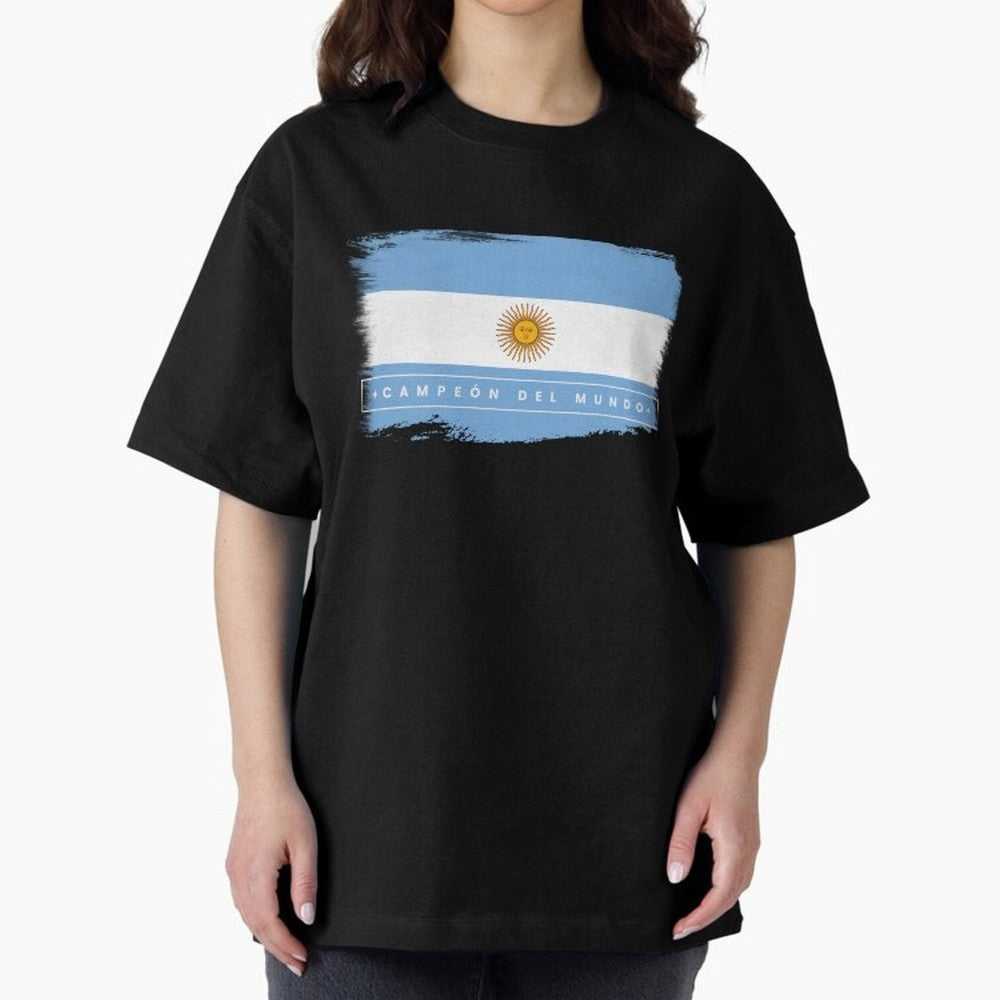 Argentina Campe¨®n del Mundo Oversized T-Shirt Show Championship Spirit for Global Football Passion for FIFA World Cup 2026 Group Stage, Inspired by CR7, Spain, Supporter Pride, Iconic Celebrations, Legendary Names and Global Match Day Energy;