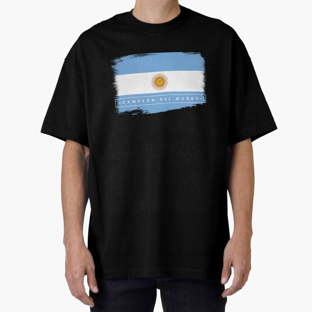 Argentina Campe¨®n del Mundo Oversized T-Shirt Show Championship Spirit for Global Football Passion for FIFA World Cup 2026 Group Stage, Inspired by CR7, Spain, Supporter Pride, Iconic Celebrations, Legendary Names and Global Match Day Energy;