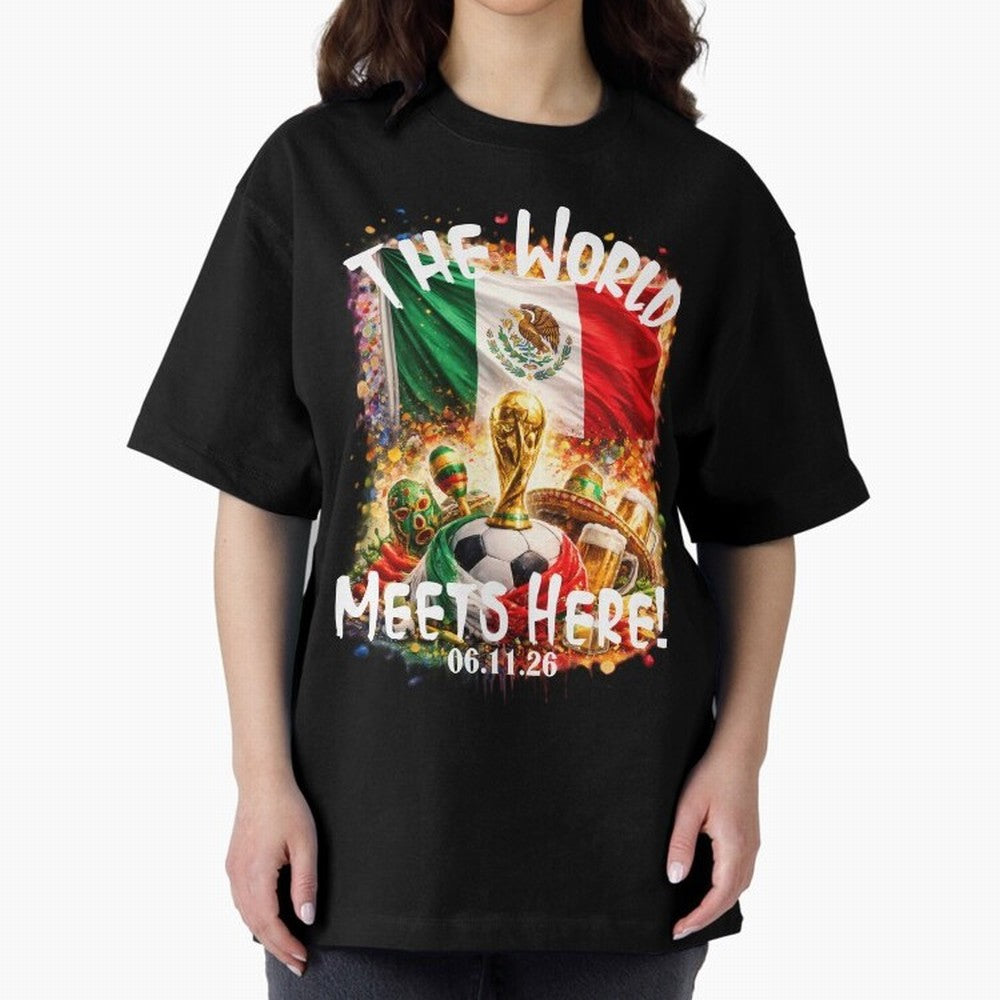 2026 World Cup Oversized T-Shirt Bring Bold Fan Energy to Global Football Passion for FIFA World Cup 2026 Group Stage, Inspired by Neymar, Haaland and Cristiano Ronaldo, England, Worldwide Fan Energy, Dramatic Goals, Stadium Lights and Championship