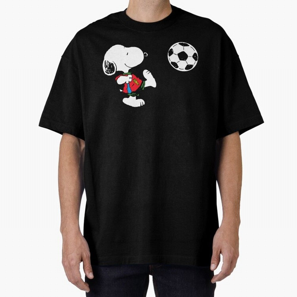 SNOOPY Football - FIFA World Cup 2026 Oversized T-Shirt Cheer for the FIFA World Cup 2026 Group Stage Journey through Mbappe Highlights, Portugal Pride, Global Supporter Spirit, Legendary Goals, National Colors and Tournament Celebration; Perfect