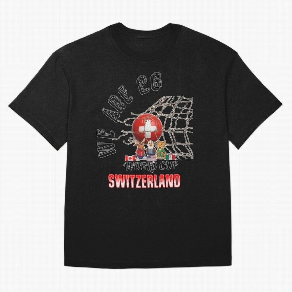 World cup 26 - Switzerland Oversized T-Shirt Celebrate the Magic of FIFA World Cup 2026 Group Stage Spirit, Made for Brazil, Portugal and Argentina, Messi, Neymar and Mbappe, Stadium Memories, Football Loyalty, International Chants and Championship