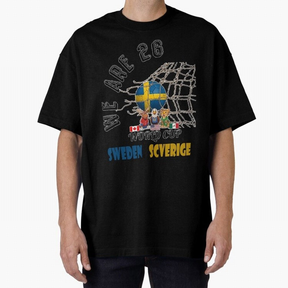 World cup 26 - Sweden Oversized T-Shirt Back the Journey through FIFA World Cup 2026 USA Canada Mexico for Fans of Neymar, Haaland and Cristiano Ronaldo and Argentina and Brazil, Bringing Football Festival Excitement, Trophy Ambitions, Country