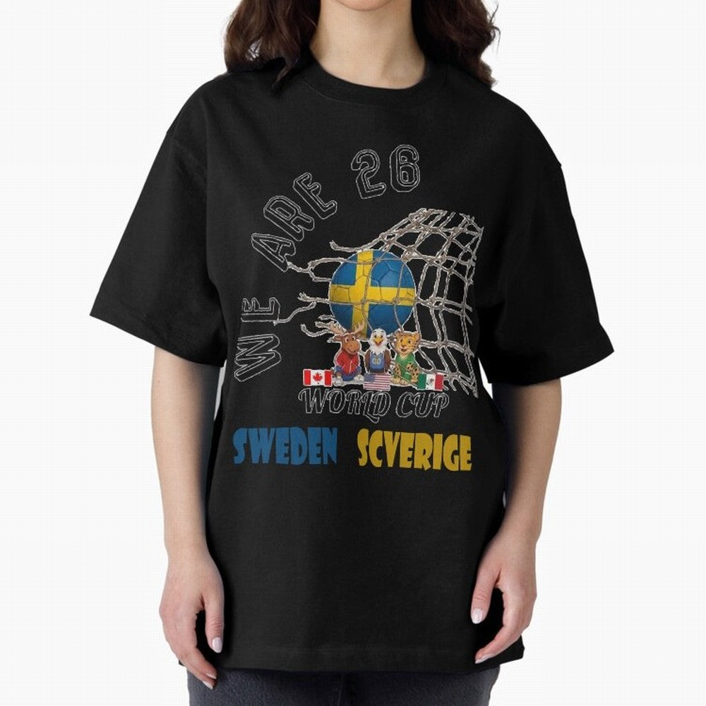 World cup 26 - Sweden Oversized T-Shirt Back the Journey through FIFA World Cup 2026 USA Canada Mexico for Fans of Neymar, Haaland and Cristiano Ronaldo and Argentina and Brazil, Bringing Football Festival Excitement, Trophy Ambitions, Country