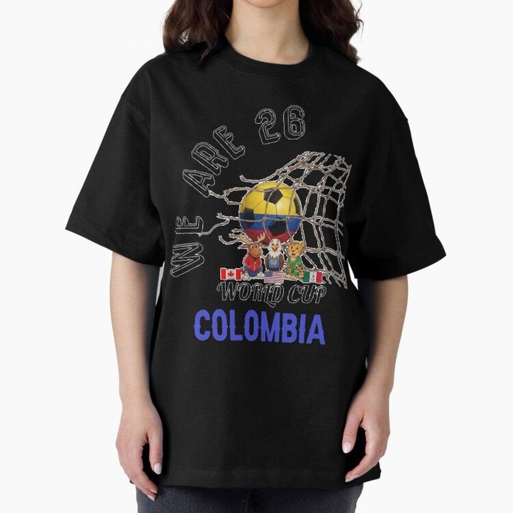 World cup 26 - Colombia Oversized T-Shirt Fuel the Hype around Global Football Passion for FIFA World Cup 2026, Made for Messi and Cristiano Ronaldo, England and Germany, Fan Favorite Moments, National Team Passion, Big Match Drama and Soccer