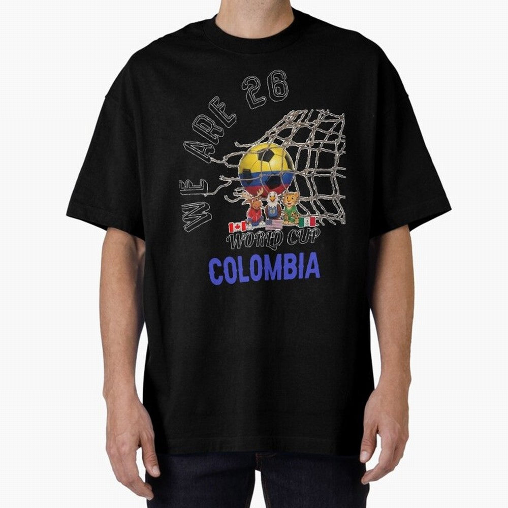 World cup 26 - Colombia Oversized T-Shirt Fuel the Hype around Global Football Passion for FIFA World Cup 2026, Made for Messi and Cristiano Ronaldo, England and Germany, Fan Favorite Moments, National Team Passion, Big Match Drama and Soccer