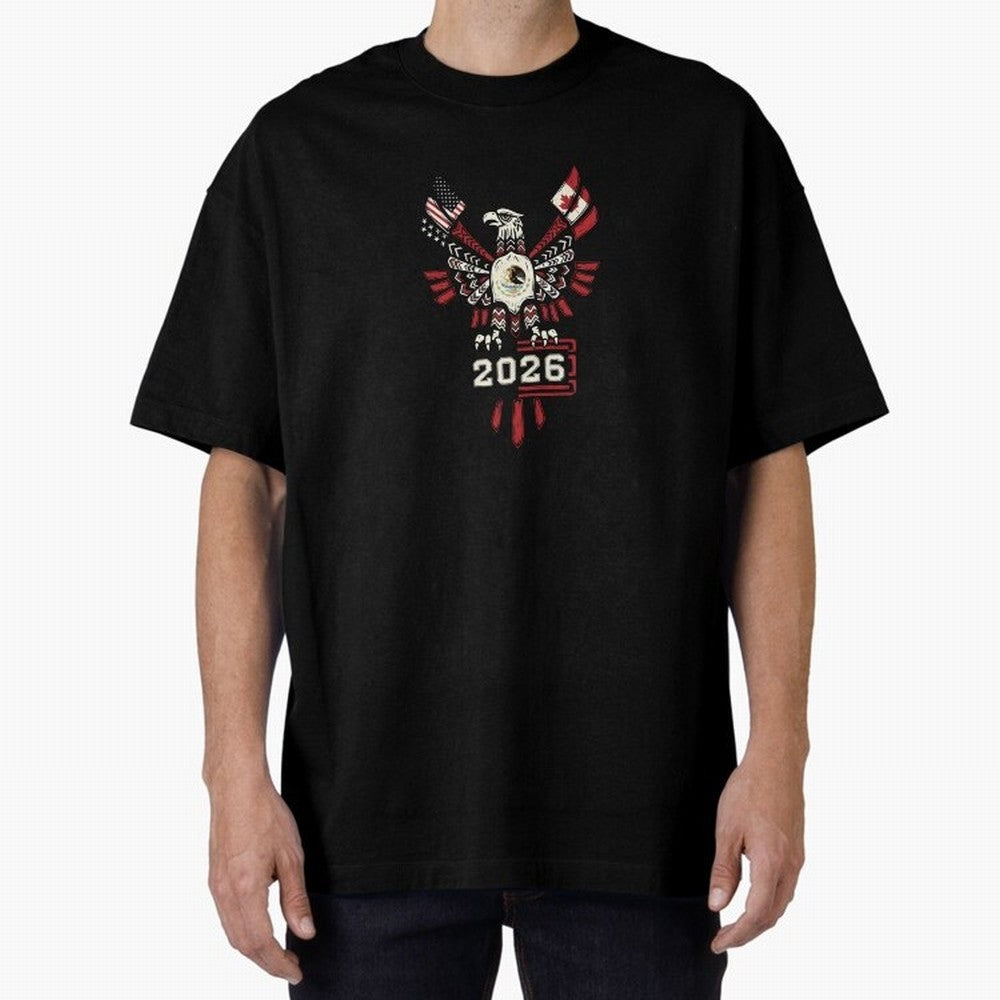 Rise of the North Eagle - Soccer Team Spirit 2026 T-Shirt_82784061 Oversized T-Shirt Carry the Dream of FIFA World Cup 2026 Driven by CR7, Argentina Energy, Tournament Hype, Historic Matchups, Family Viewing Parties and Global Sports Pride; Perfect