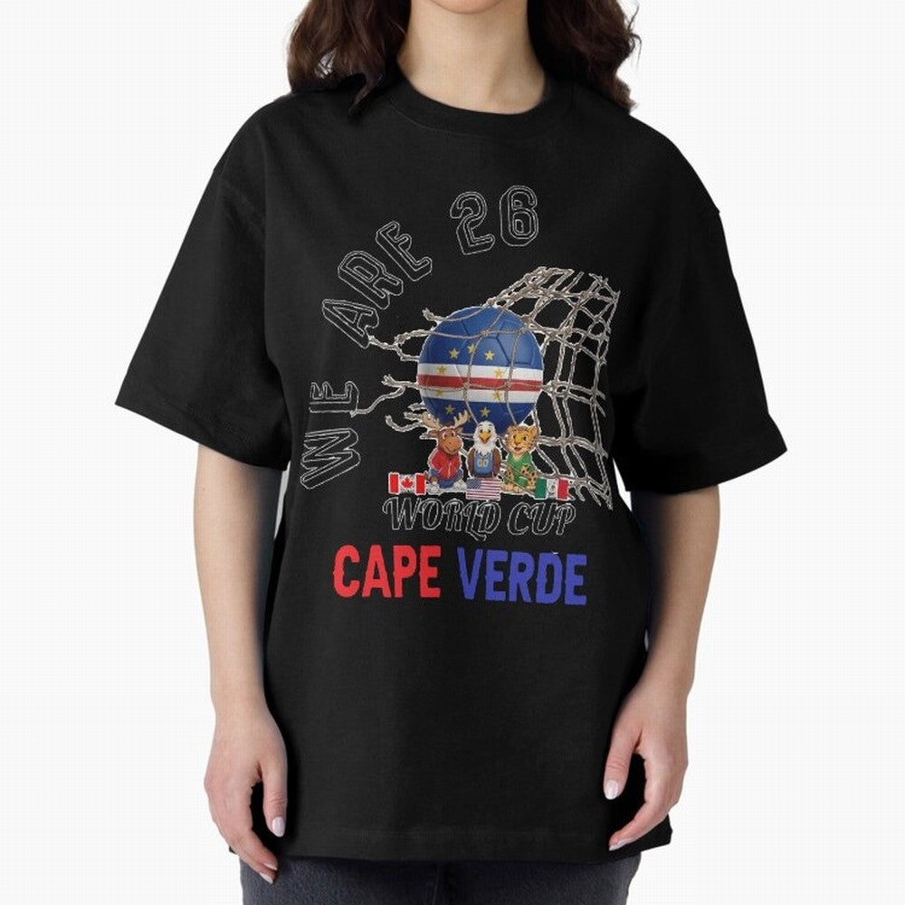 World cup 26 - Cape Verde Oversized T-Shirt Back the Journey through Match Day Hype around FIFA World Cup 2026 Group Stage, Mbappe, France, Supporter Pride, Iconic Celebrations, Legendary Names and Global Match Day Energy; Perfect for People Who