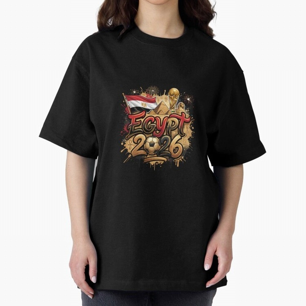 Egypt World Cup 2026 Football Legacy Oversized T-Shirt Carry FIFA World Cup 2026 for Fans of Haaland and France and Portugal, Bringing Soccer Culture, Superstar Moments, National Team Dreams and Competitive Fire; Made for Die Hard Supporters,