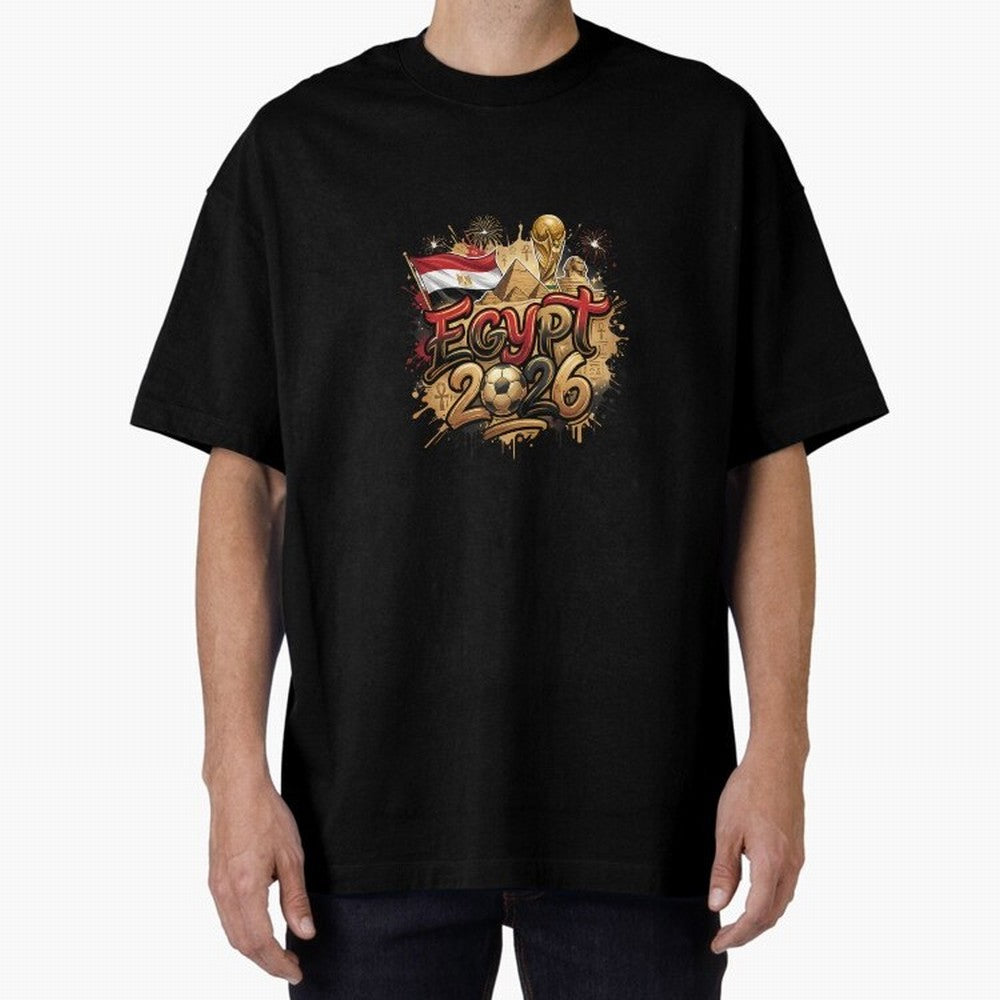 Egypt World Cup 2026 Football Legacy Oversized T-Shirt Carry FIFA World Cup 2026 for Fans of Haaland and France and Portugal, Bringing Soccer Culture, Superstar Moments, National Team Dreams and Competitive Fire; Made for Die Hard Supporters,