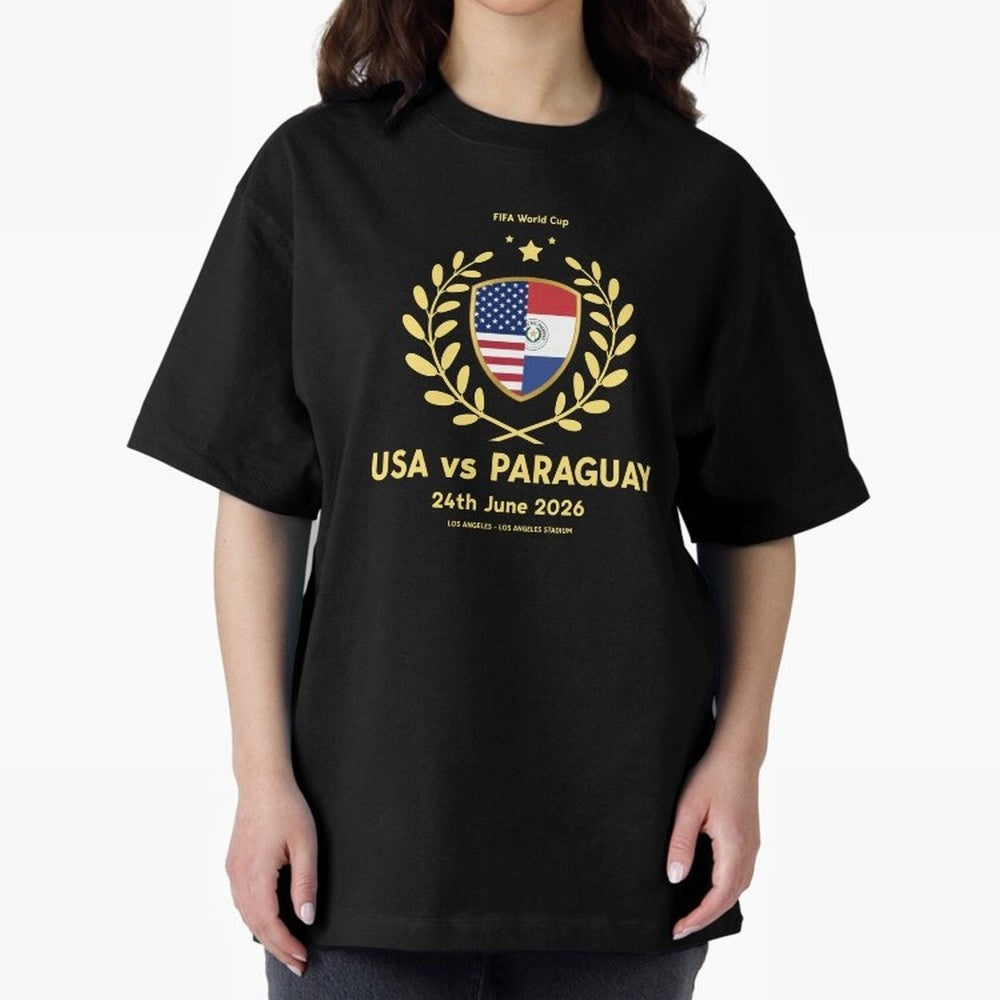 Copy of FIFA World Cup - USA v Paraguay Oversized T-Shirt Celebrate Classic Football Spirit in FIFA World Cup 2026 USA Canada Mexico for Fans of Haaland and Mbappe and England, Bringing Football Festival Excitement, Trophy Ambitions, Country