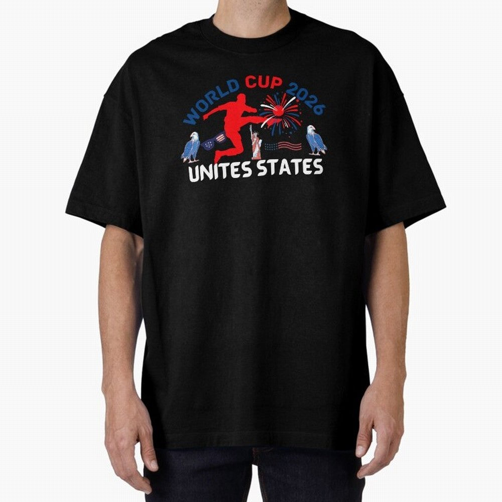 World cup 2026 unisex T-shirt World cup soccer North America 2026 Soccer World cup 26 USA Oversized T-Shirt Show Your Tournament Heart for FIFA World Cup 2026 Group Stage for Fans of Mbappe and Germany, Bringing Soccer Culture, Superstar Moments,