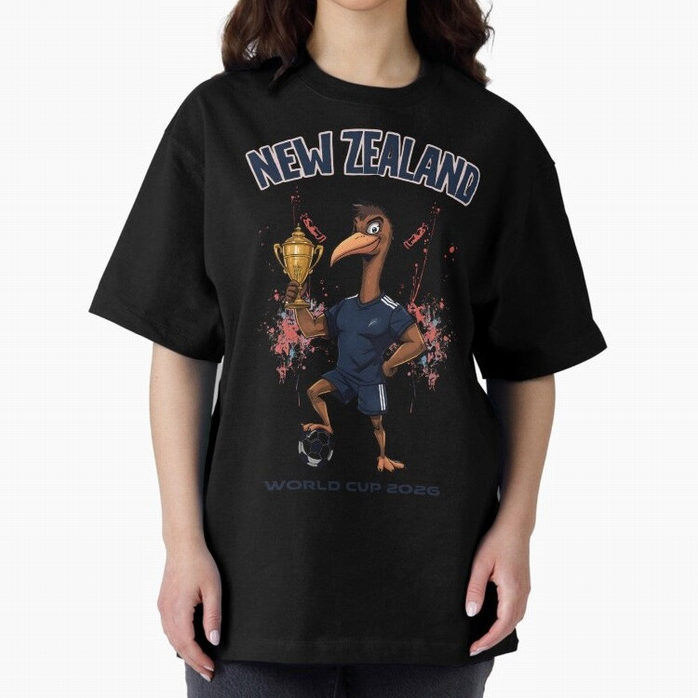 New Zealand - World Cup 2026 Oversized T-Shirt Fuel Match Day Hype around FIFA World Cup 2026, Mbappe and Neymar, England, France and Netherlands, Tournament Hype, Historic Matchups, Family Viewing Parties and Global Sports Pride; Ideal for Fans