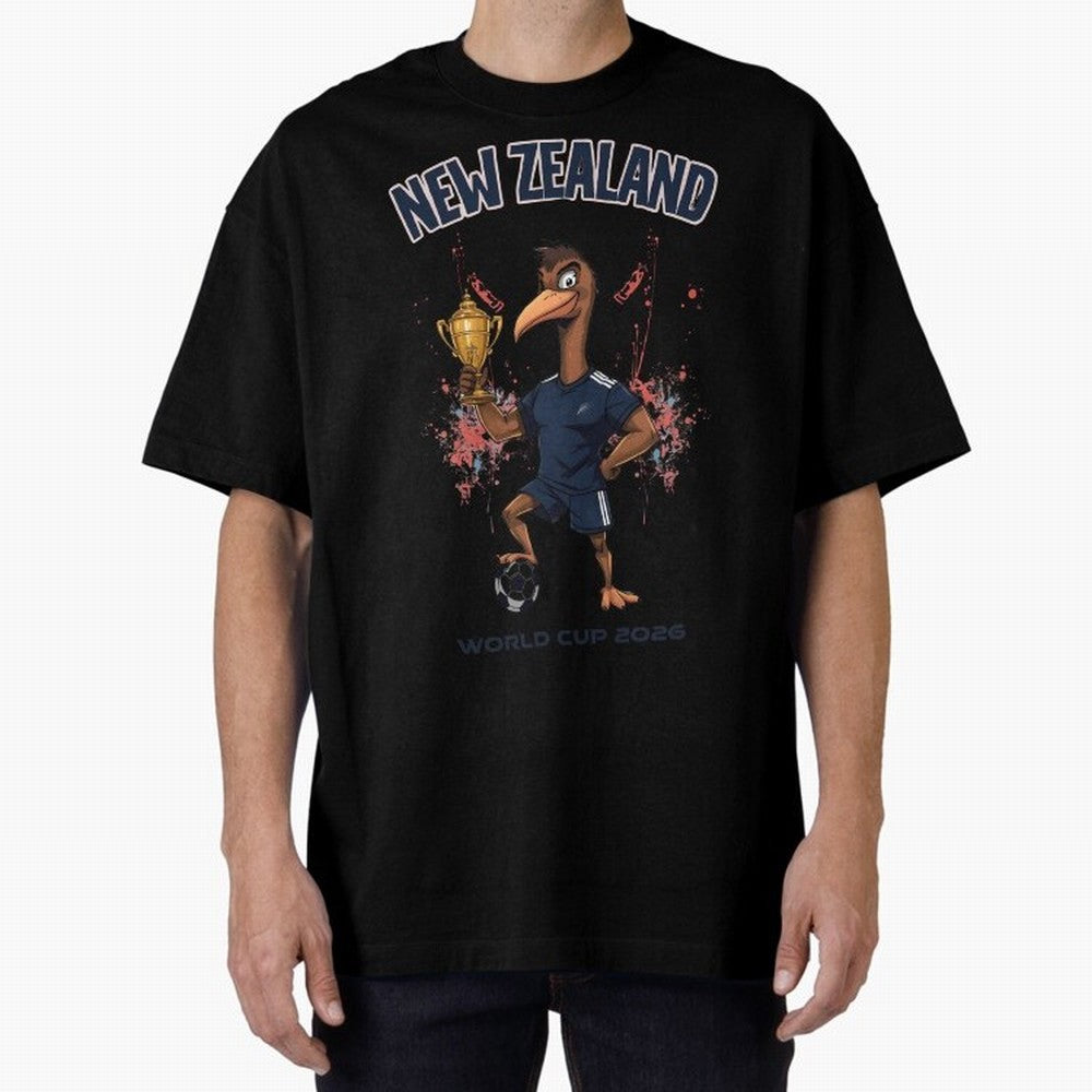 New Zealand - World Cup 2026 Oversized T-Shirt Fuel Match Day Hype around FIFA World Cup 2026, Mbappe and Neymar, England, France and Netherlands, Tournament Hype, Historic Matchups, Family Viewing Parties and Global Sports Pride; Ideal for Fans