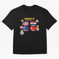 Group?D?¨C?World?Cup?2026?Flags Oversized T-Shirt Represent the Passion of Match Day Hype around FIFA World Cup 2026, Mbappe and Neymar, France and Portugal, Stadium Memories, Football Loyalty, International Chants and Championship Tradition; Ideal