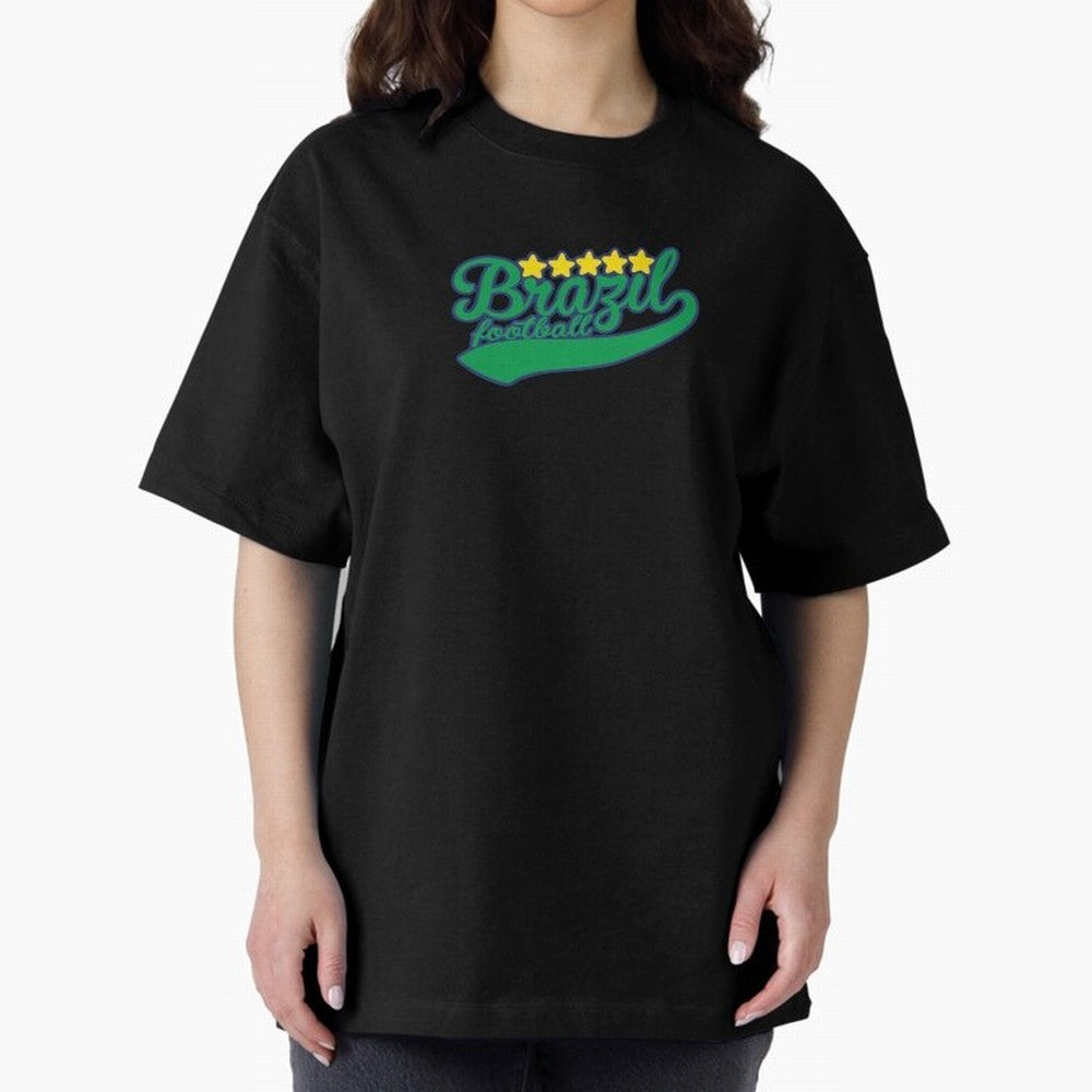 Brazil Soccer Football World Cup Vintage Oversized T-Shirt Show Up for the Glory of FIFA World Cup 2026 Group Stage for Fans of Mbappe and Neymar and Portugal, Spain and Germany, Bringing Worldwide Fan Energy, Dramatic Goals, Stadium Lights and