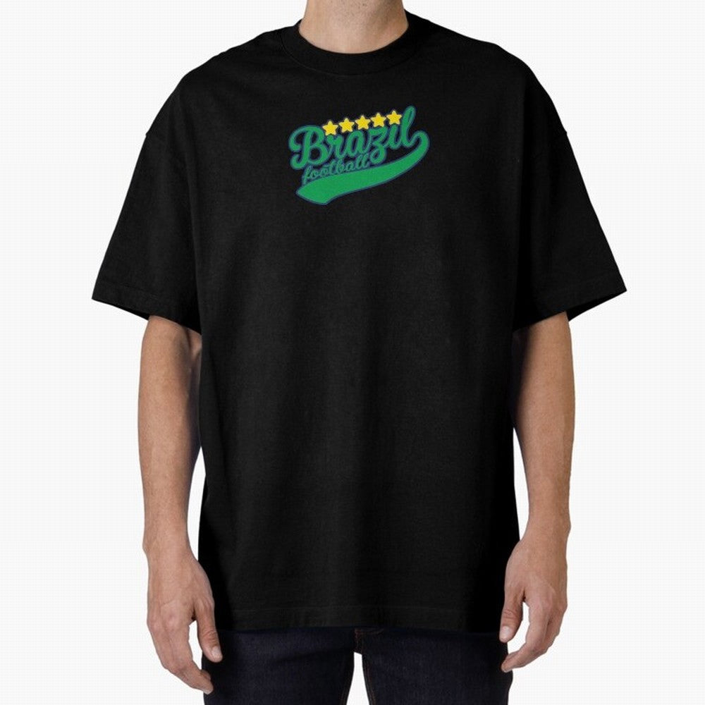 Brazil Soccer Football World Cup Vintage Oversized T-Shirt Show Up for the Glory of FIFA World Cup 2026 Group Stage for Fans of Mbappe and Neymar and Portugal, Spain and Germany, Bringing Worldwide Fan Energy, Dramatic Goals, Stadium Lights and
