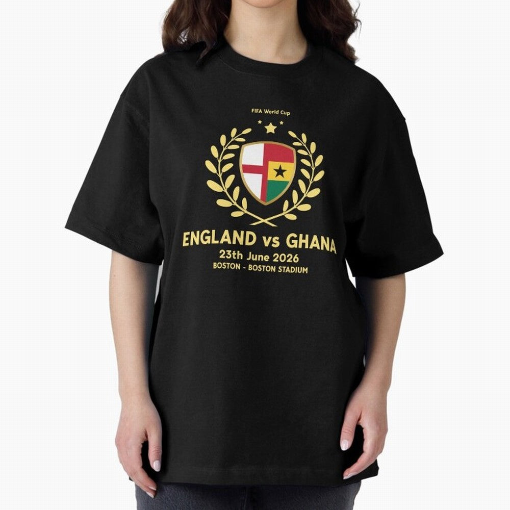 FIFA World Cup - England v Ghana Oversized T-Shirt Capture FIFA World Cup 2026 Centered on Messi, Neymar and Mbappe, Portugal, Spain and Germany Energy, Fan Favorite Moments, National Team Passion, Big Match Drama and Soccer History; Made for