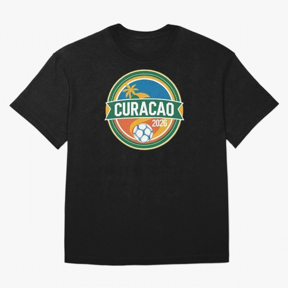 Curacao WC 2026 Oversized T-Shirt Live for the Drama of FIFA World Cup 2026 USA Canada Mexico Spirit, with Brazil, Portugal and Argentina, Neymar, Haaland and Cristiano Ronaldo, Stadium Memories, Football Loyalty, International Chants and