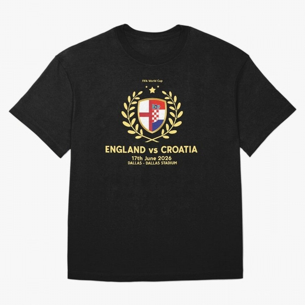 FIFA World Cup - England v Croatia Oversized T-Shirt Mark Match Day Hype around FIFA World Cup 2026 Group Stage, Neymar, Spain and Netherlands, Champion Mindset, Group Stage Buzz, Knockout Tension and Passionate Fan Culture; Perfect for Fans,