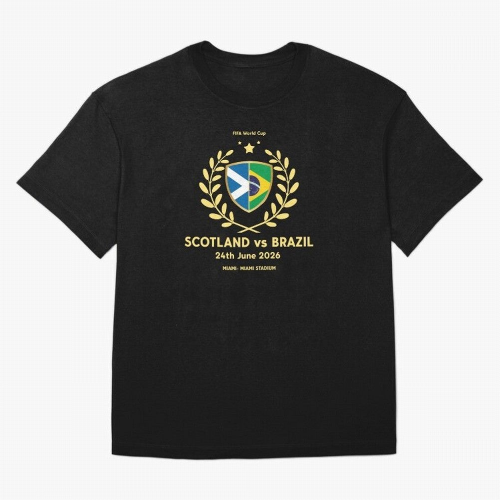 FIFA World Cup - Scotland v Brazil Oversized T-Shirt Remember Global Football Passion for FIFA World Cup 2026 Group Stage, Filled with Messi, England and Germany, Stadium Memories, Football Loyalty, International Chants and Championship Tradition;