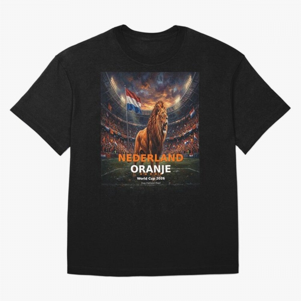 Nederland Oranje - World Cup 2026 Soccer Fan Tee Oversized T-Shirt Celebrate the Magic of the FIFA World Cup 2026 USA Canada Mexico Journey through Mbappe and Neymar Highlights, France and Portugal Pride, Football Passion, Legendary Performances,