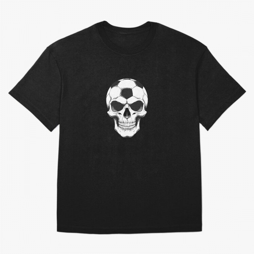 Soccer Skull in Goal Net - Dark Soccer Death Goal Oversized T-Shirt Show Up for the Glory of FIFA World Cup 2026 Group Stage Spirit, Celebrating France and Portugal, Messi and Cristiano Ronaldo, Goal Celebration Energy, Supporter Heritage, Football