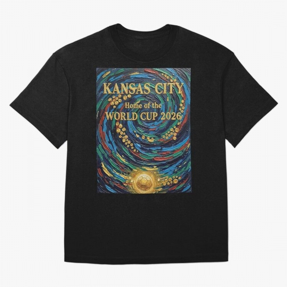Kansas City Home of the World Cup 2026 Soccer Fan ¡ª Moody Jewel Art Print Oversized T-Shirt Showcase the FIFA World Cup 2026 Group Stage Journey through Neymar, Haaland and Cristiano Ronaldo Highlights, Brazil Pride, Champion Mindset, Group Stage