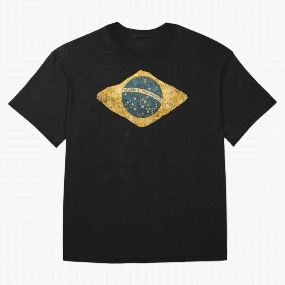 Vintage Brazil Flag Soccer Fan Design Oversized T-Shirt Bring Stadium Energy to Match Day Hype around FIFA World Cup 2026, Haaland, Germany, Soccer Culture, Superstar Moments, National Team Dreams and Competitive Fire; Ideal for Passionate Fans Who