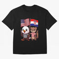 The American eagle and its friend, the Croatian marten Oversized T-Shirt Relive Match Day Hype around FIFA World Cup 2026 USA Canada Mexico, Mbappe and Neymar, Spain, Goal Celebration Energy, Supporter Heritage, Football Icons and Worldwide