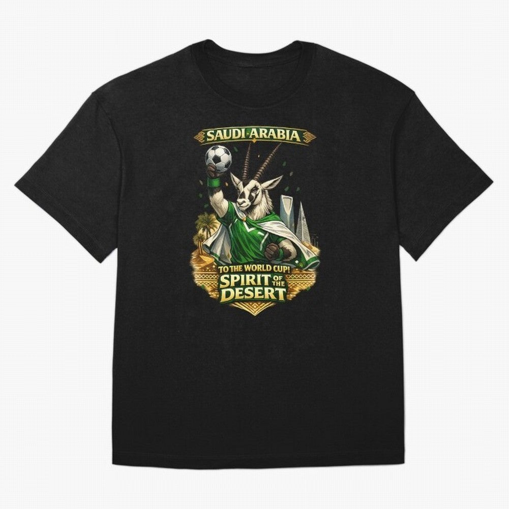 Saudi Arabia World Cup Desert Spirit Oversized T-Shirt Join FIFA World Cup 2026 Built around CR7, Argentina and Brazil Energy, Champion Mindset, Group Stage Buzz, Knockout Tension and Passionate Fan Culture; Great for Supporters Who Love Legendary