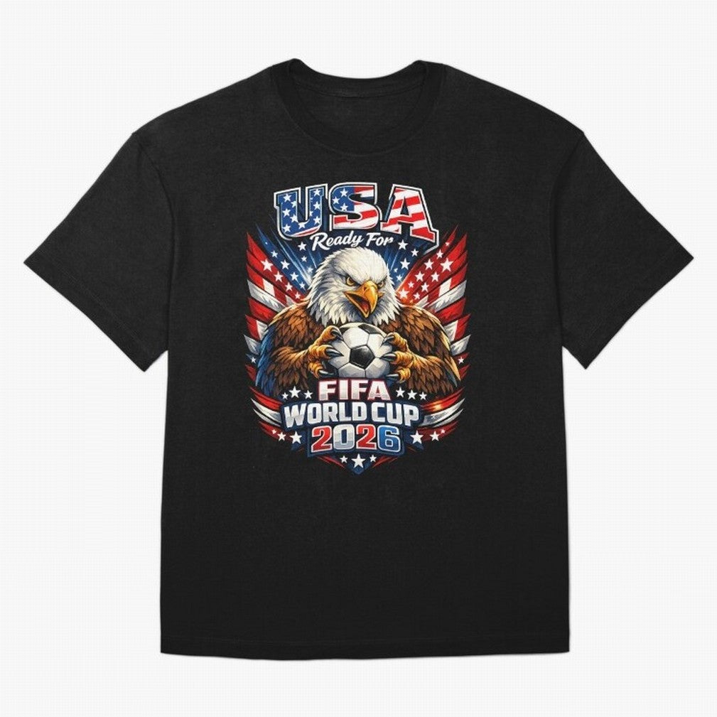 Soccer Pride Design For American Football Fans USA FIFA World Cup 2026 Oversized T-Shirt Feel the Roar of Match Day Hype around FIFA World Cup 2026 USA Canada Mexico, Haaland and Mbappe, Spain and Netherlands, Worldwide Fan Energy, Dramatic Goals,