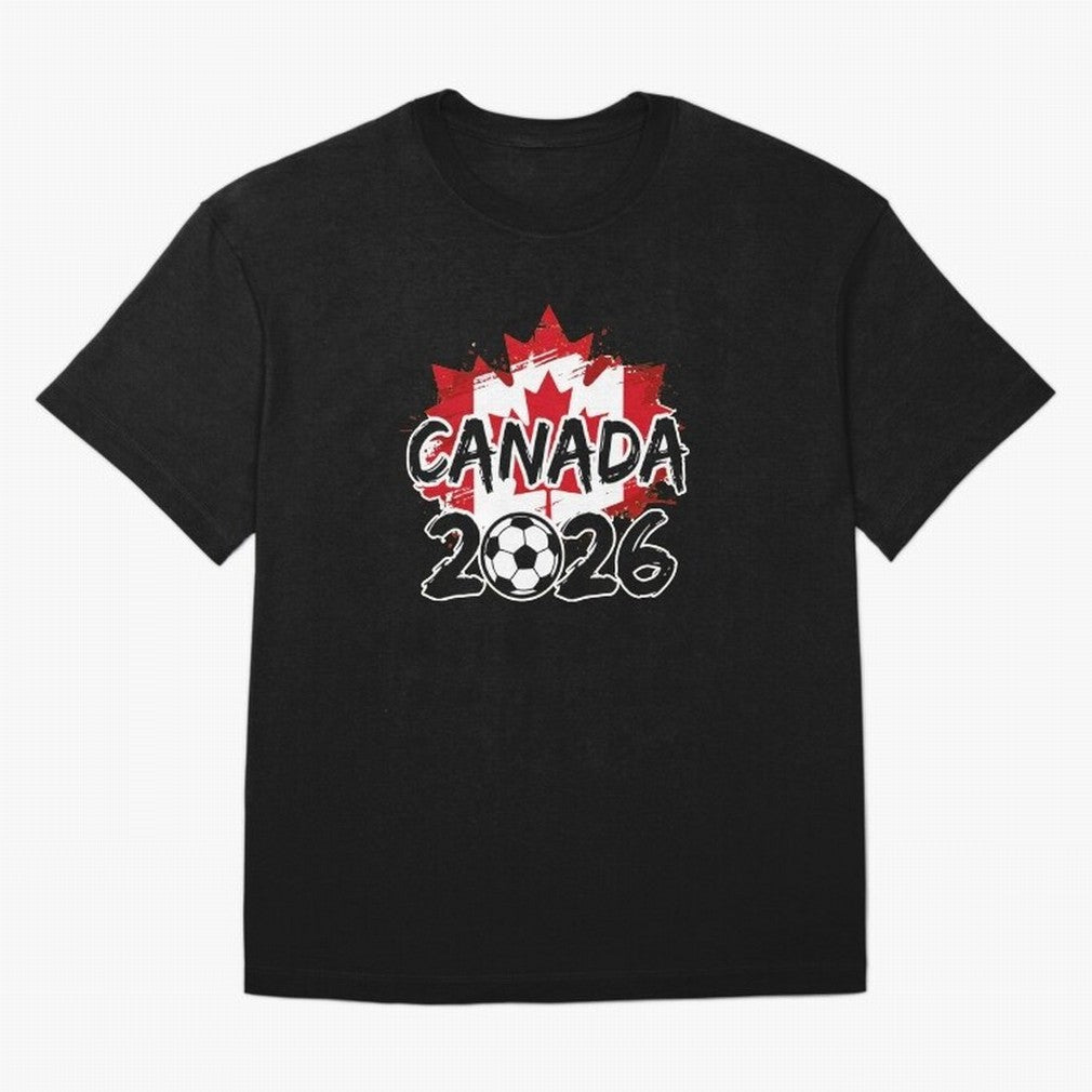 Canada World Cup 2026 Soccer Fan Game Day T-Shirt_86605883 Oversized T-Shirt Feel the Heartbeat of FIFA World Cup 2026 USA Canada Mexico Spirit, with Brazil, Mbappe, Match Day Excitement, Supporter Culture, Golden Goals and Global Football Passion;