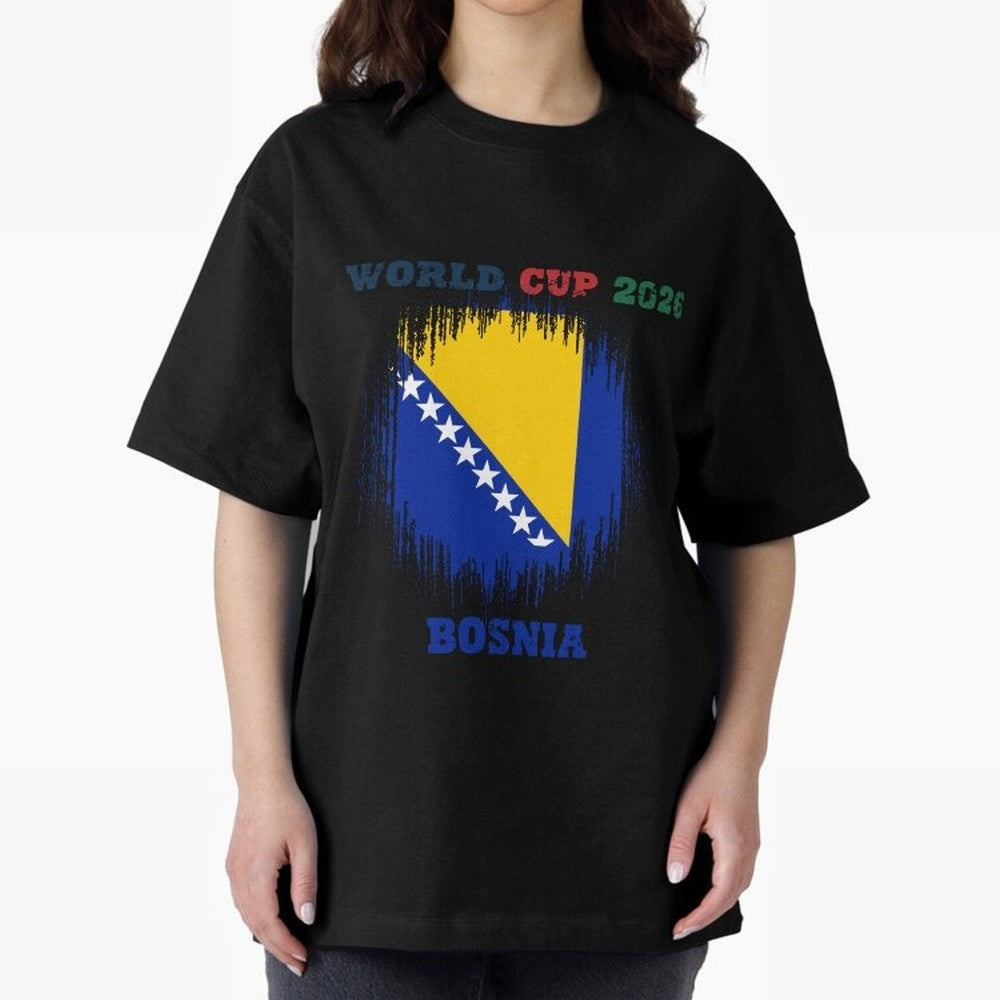 BOSNIA WORLD CUP 2026 Oversized T-Shirt Make Every Kick Count in FIFA World Cup 2026 Filled with Cristiano Ronaldo, Haaland and CR7, Brazil Energy, Fan Favorite Moments, National Team Passion, Big Match Drama and Soccer History; Ideal for Fans Who