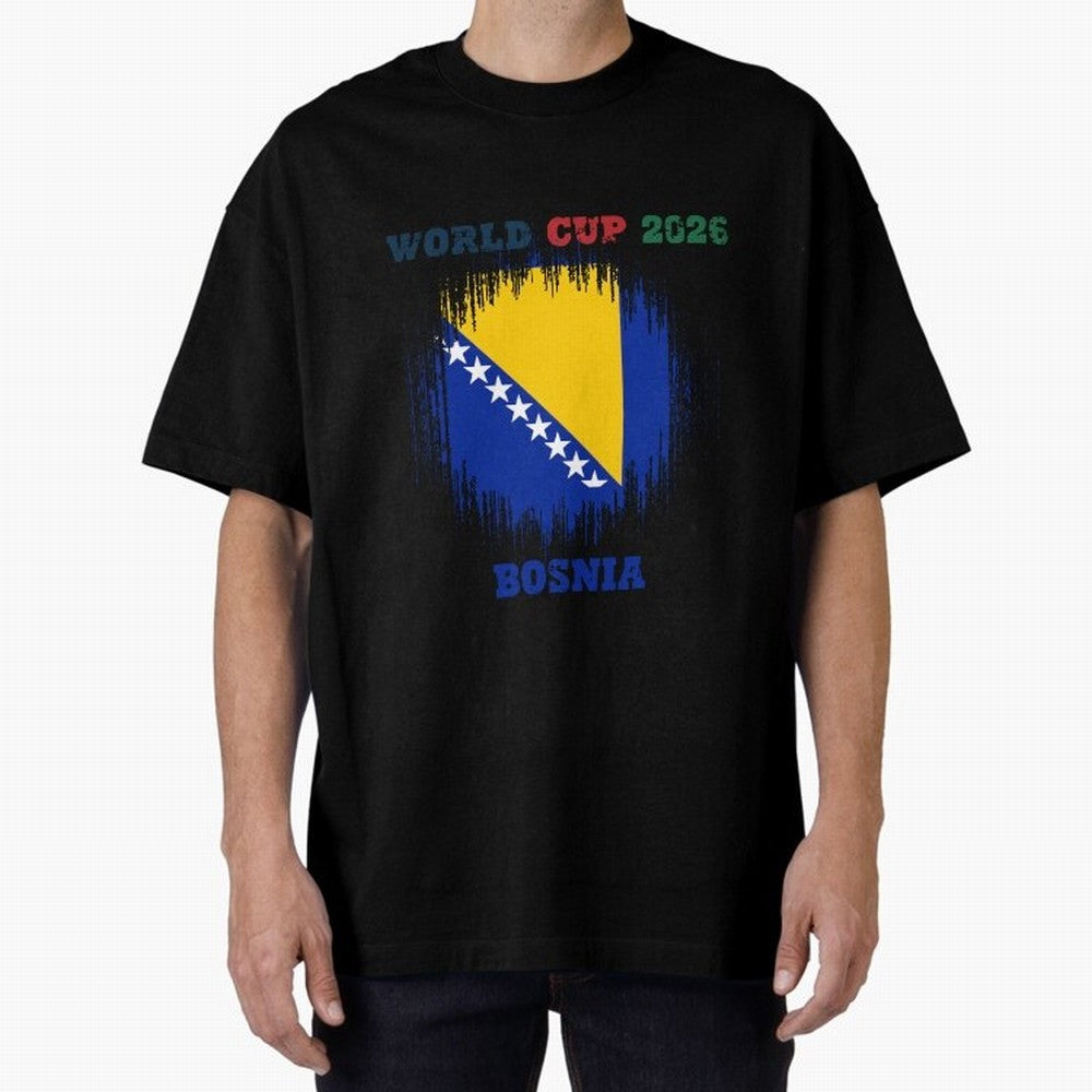BOSNIA WORLD CUP 2026 Oversized T-Shirt Make Every Kick Count in FIFA World Cup 2026 Filled with Cristiano Ronaldo, Haaland and CR7, Brazil Energy, Fan Favorite Moments, National Team Passion, Big Match Drama and Soccer History; Ideal for Fans Who