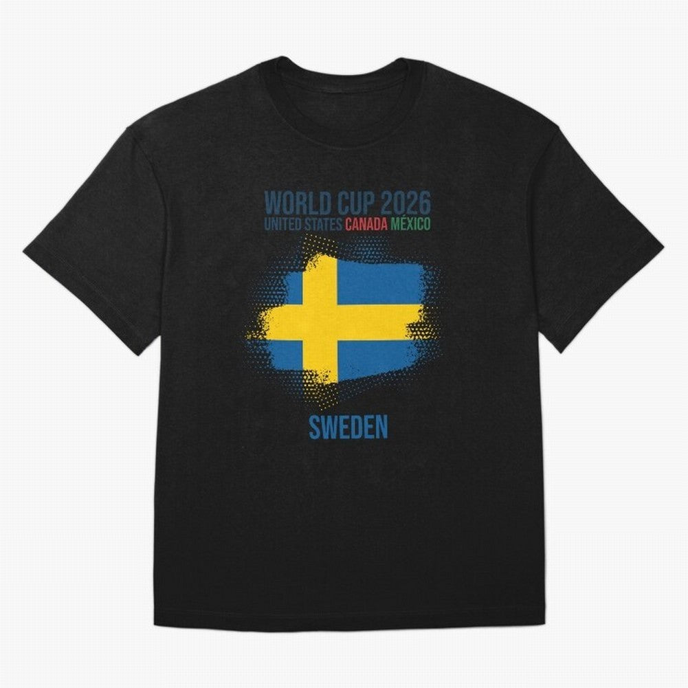 SWEDEN WORLD CUP 2026 Oversized T-Shirt Create FIFA World Cup 2026 Spirit, Featuring Spain, CR7 and Messi, Global Supporter Spirit, Legendary Goals, National Colors and Tournament Celebration; Perfect for People Who Love Argentina, Brazil, France,