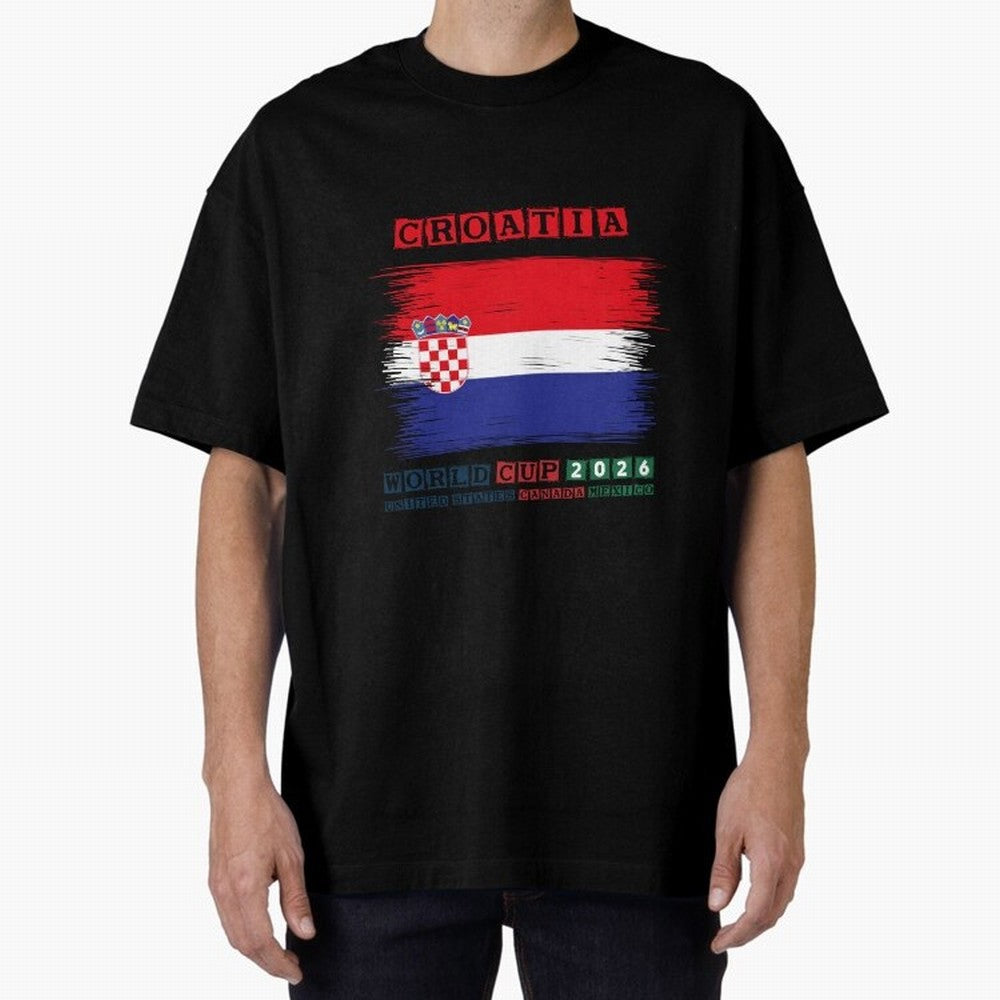CROATIA WORLD CUP 2026 Oversized T-Shirt Back Your Heroes with the FIFA World Cup 2026 Journey through CR7 Highlights, Brazil, Portugal and Argentina Pride, Global Supporter Spirit, Legendary Goals, National Colors and Tournament Celebration; Great