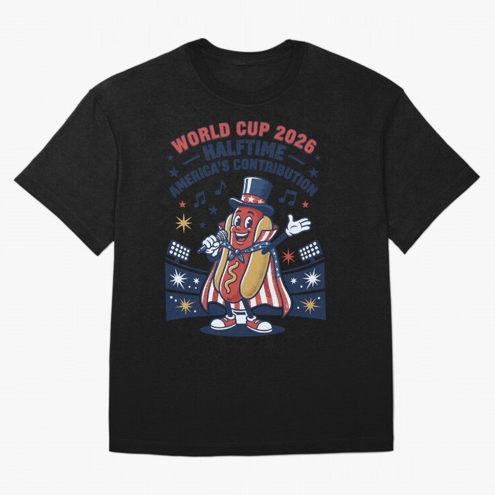 World Cup 2026 Halftime ¡ª America's Contribution V2 Oversized T-Shirt Join the Countdown to FIFA World Cup 2026 USA Canada Mexico for Fans of CR7 and Messi and Portugal, Bringing Championship Spirit, Famous Goals, Roaring Crowds and International