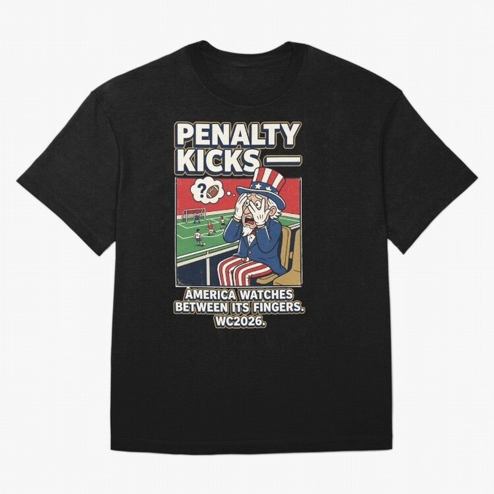 Penalty Kicks ¡ª WC2026 V2 Oversized T-Shirt Show Your Stadium Side during Match Day Hype around FIFA World Cup 2026, Messi, CR7 and Mbappe, England, France and Netherlands, Goal Celebration Energy, Supporter Heritage, Football Icons and Worldwide