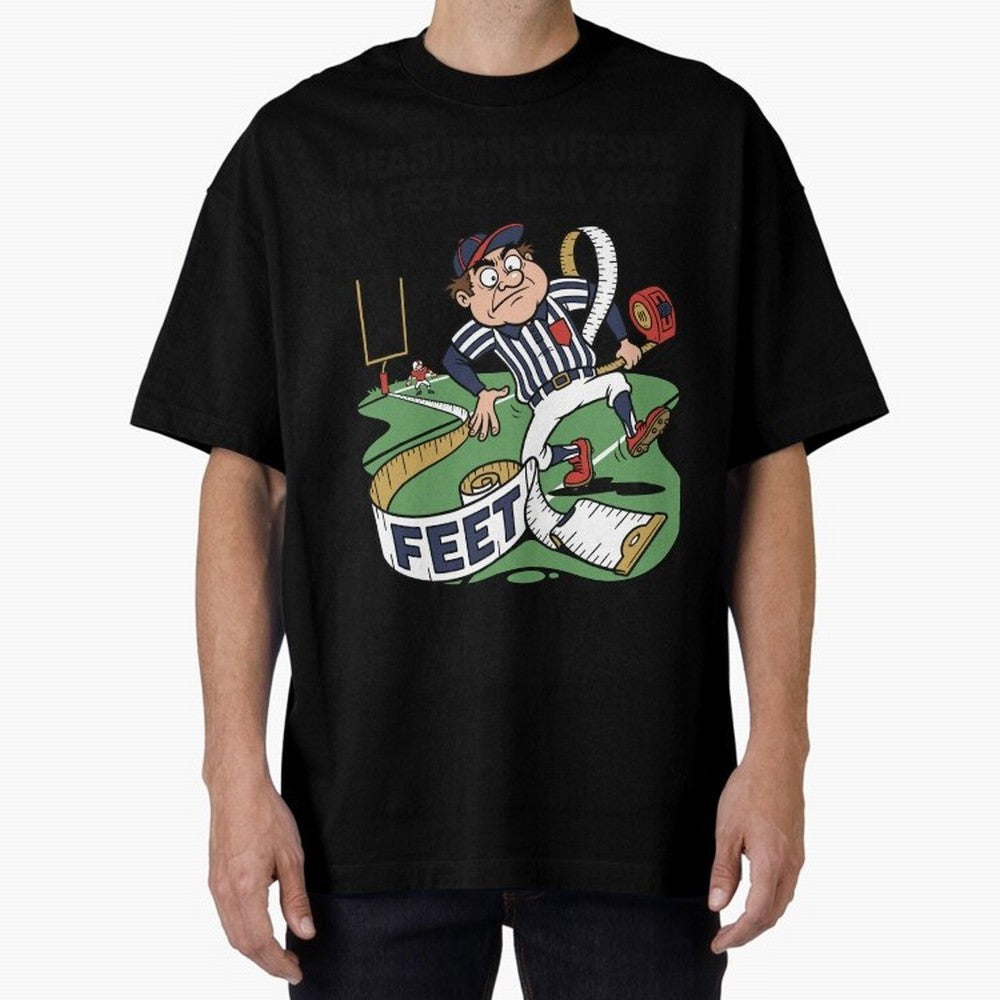 Measuring Offside in Feet ¡ª USA 2026 V2 Oversized T-Shirt Experience the Global Stage of Global Football Passion for FIFA World Cup 2026, Built around Messi and Cristiano Ronaldo, Argentina and Brazil, Fan Favorite Moments, National Team Passion,