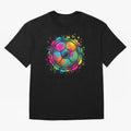 Color Splash Artistic Soccer Ball Design Oversized T-Shirt Bring Bold Fan Energy to FIFA World Cup 2026 Group Stage Spirit, Built around Brazil, Portugal and Argentina, Cristiano Ronaldo, Haaland and CR7, Supporter Pride, Iconic Celebrations,