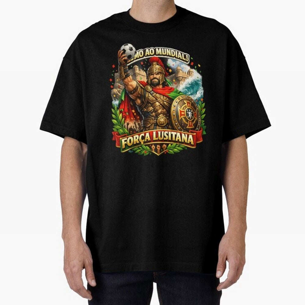 Portugal Rooster World Cup 2026 Fan Art Oversized T-Shirt Support FIFA World Cup 2026 USA Canada Mexico Inspired by Mbappe, Portugal Energy, Retro Football Energy, Iconic Rivalries, Trophy Chase Drama and Stadium Atmosphere; Perfect for People Who