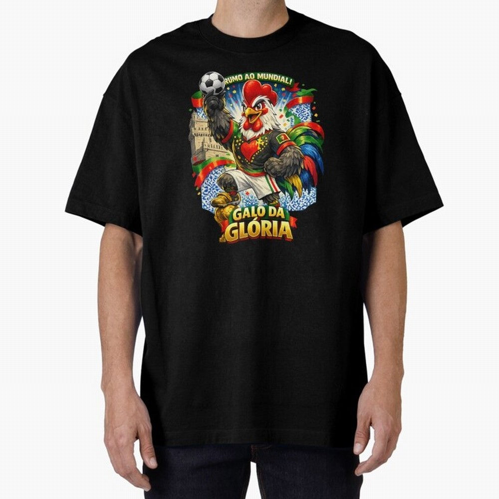 Portugal Rooster World Cup 2026 Fan Art Oversized T-Shirt Discover FIFA World Cup 2026 Group Stage Spirit, Highlighting Germany, Cristiano Ronaldo, Match Day Excitement, Supporter Culture, Golden Goals and Global Football Passion; Perfect for