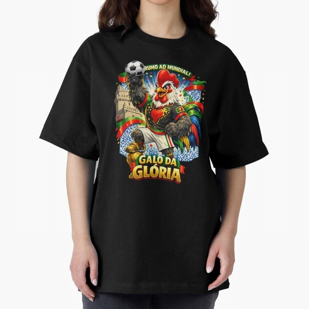 Portugal Rooster World Cup 2026 Fan Art Oversized T-Shirt Discover FIFA World Cup 2026 Group Stage Spirit, Highlighting Germany, Cristiano Ronaldo, Match Day Excitement, Supporter Culture, Golden Goals and Global Football Passion; Perfect for