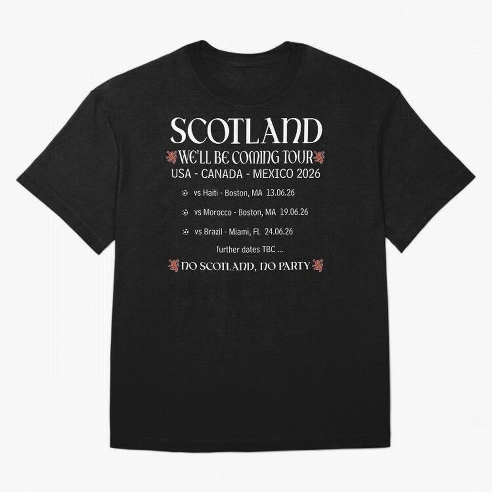 Scotland We'll be Coming Tour Oversized T-Shirt Support Iconic Players in FIFA World Cup 2026 for Fans of Cristiano Ronaldo, Haaland and CR7 and Portugal, Bringing Championship Spirit, Famous Goals, Roaring Crowds and International Football Unity;