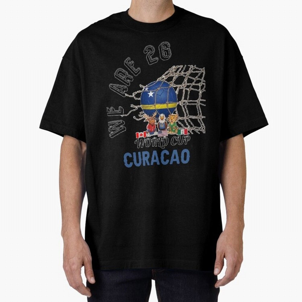 World cup 26 - Curacao Oversized T-Shirt Celebrate Unforgettable Nights in Match Day Hype around FIFA World Cup 2026 Group Stage, Haaland, Spain, Global Supporter Spirit, Legendary Goals, National Colors and Tournament Celebration; Perfect for