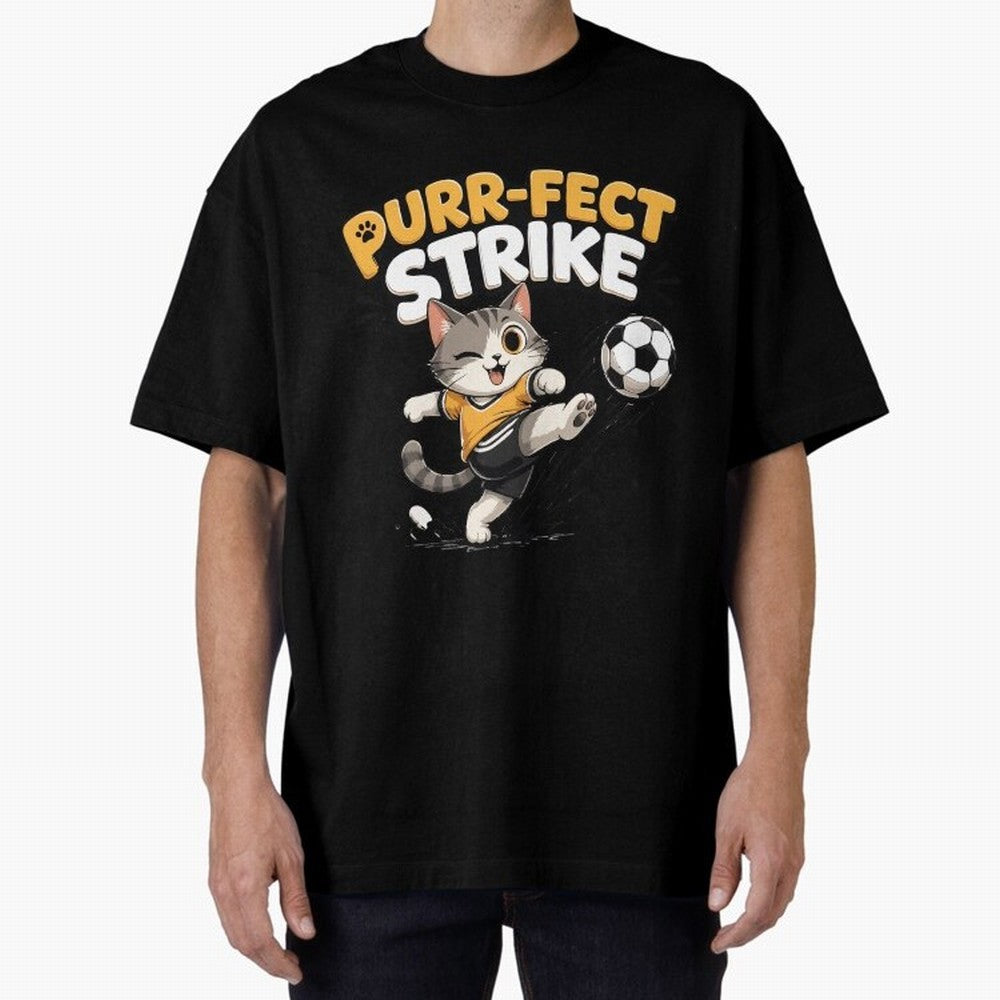 Purr-fect Strike Oversized T-Shirt Make the Season About the FIFA World Cup 2026 Group Stage Journey through Messi, CR7 and Mbappe Highlights, France Pride, Worldwide Fan Energy, Dramatic Goals, Stadium Lights and Championship Celebrations; Perfect